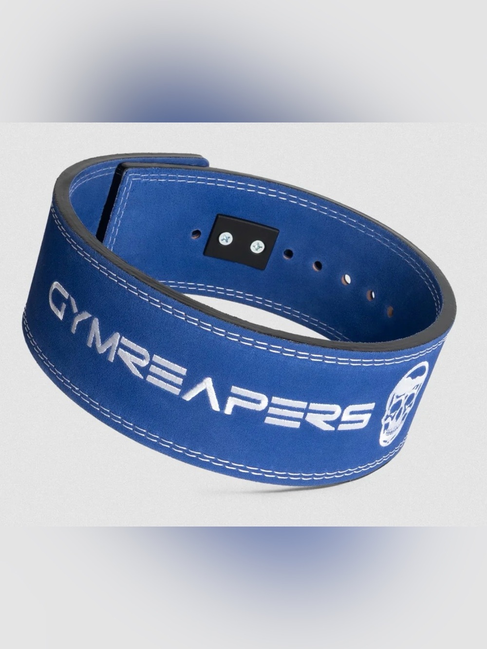 Gymreapers Blue Leather Weightlifting Belt for Men - Supportive Training Belt